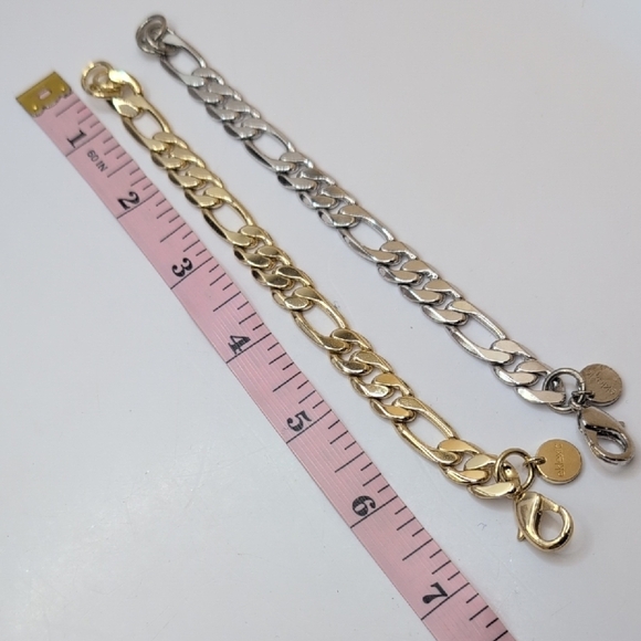 Eklexic Chunky Silver and Gold Chain Link Bracelets in Excellent Condition - Picture 5 of 5